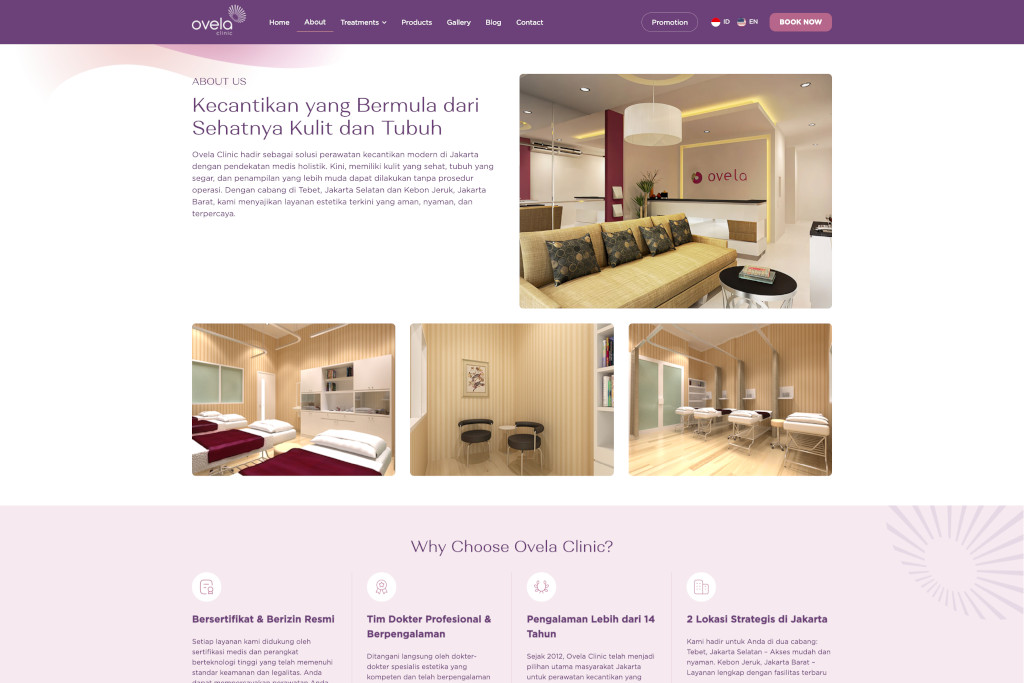 Ovela Clinic page example