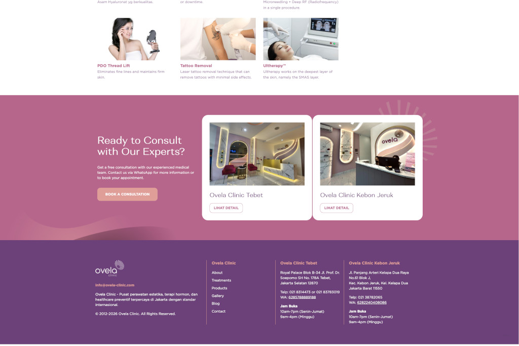 Ovela Clinic treatment page example